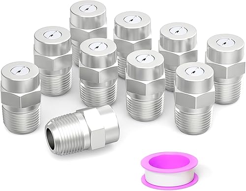 Miniatura 8 de Puntas limpiadoras de superficies de 50 grados, macho NPT de 14 de pulgada, orificio de 2.5, boquillas de pulverización roscadas de 4000 PSI,