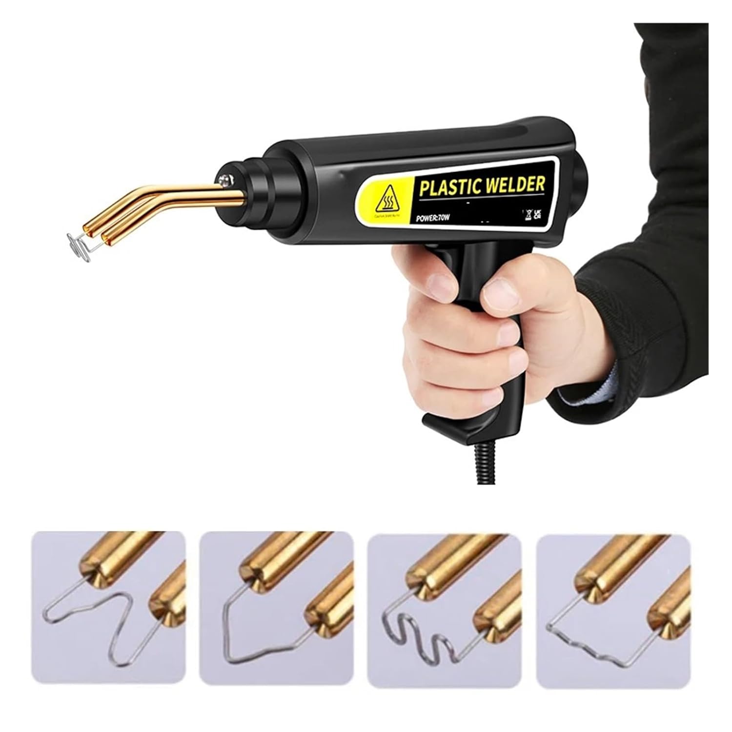 70W プラスチック溶接ガン ヒートガン ホットステープラー 溶接機 はんだごて PVC 修理機 自動車バンパー修理ツール用 使いや