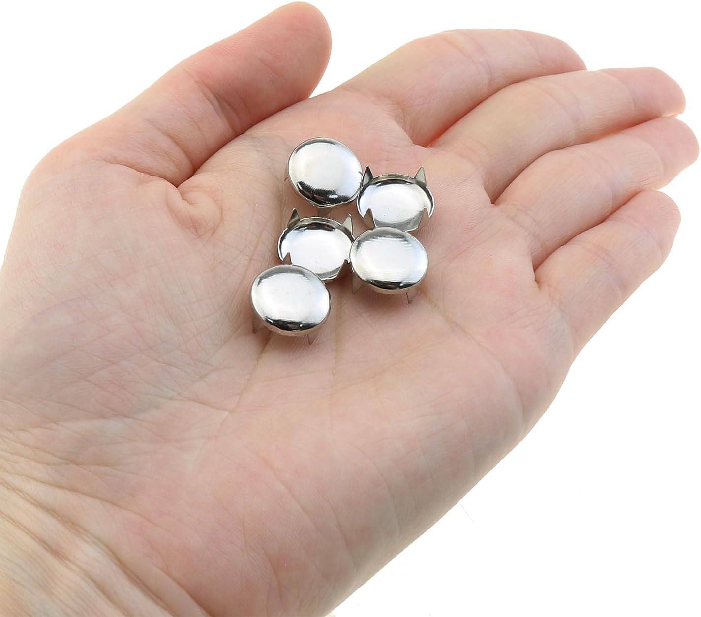ZZHXSM 200PCS 12mm Diameter Silver Round Dome Metal Rivet Head DIY Leather Craft Fastener for Footwear Clothing Bag Part Decoration