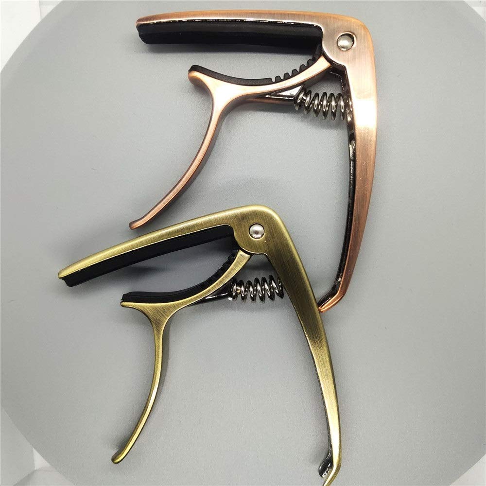 Gitara Capo Akcesoria do gitary Stop cynku Gitara capo Typ wyzwalania Uniwersalna gitara capo do łatwej transpozycji (kolor: brązowy, rozmiar: jeden rozmiar) (brązowy jeden rozmiar)