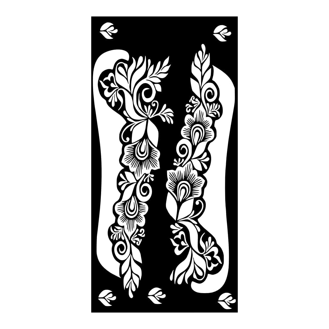 Mehndi Stencil Sticker for Leg | Reusable Henna Tattoo Template | Easy DIY Mehndi Design Sticker for Feet & Ankles | Self-Adhesive Body Art Stencil for Women & Girls (Leg Mehndi Pattern)-image-6