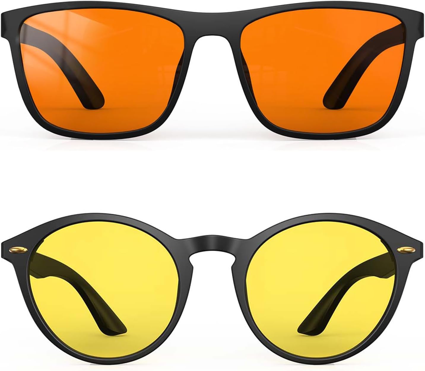 Bloomoak Orange Blue Light Blocking Glasses(No magnification), Yellow Reading Glasses(Magnification:3x)