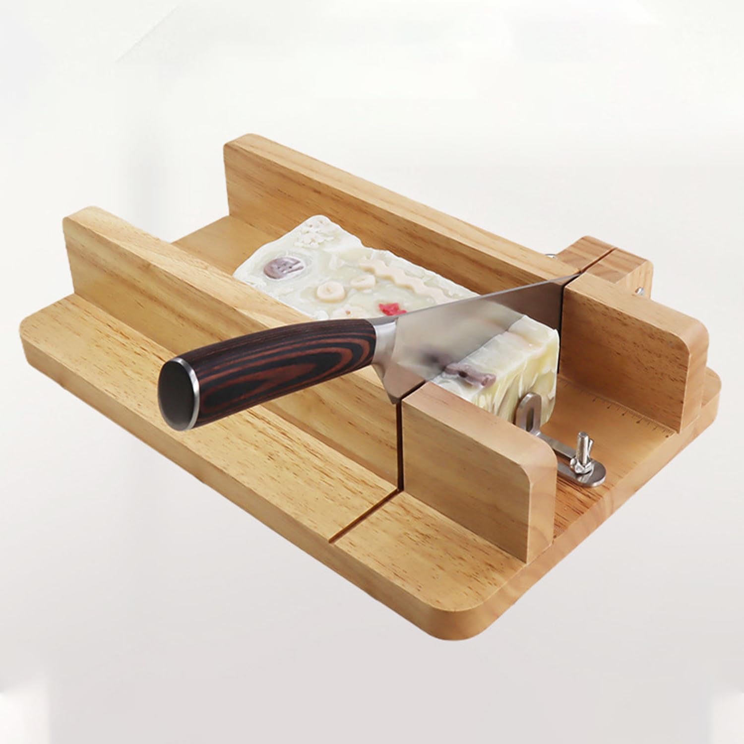Máquina cortadora de jabón hecha a mano, cortador de jabón de madera con escala, madera, ranura de corte de jabón, ancho de 11 cm, asegurando un corte uniforme, para jabón de bricolaje, mantequilla