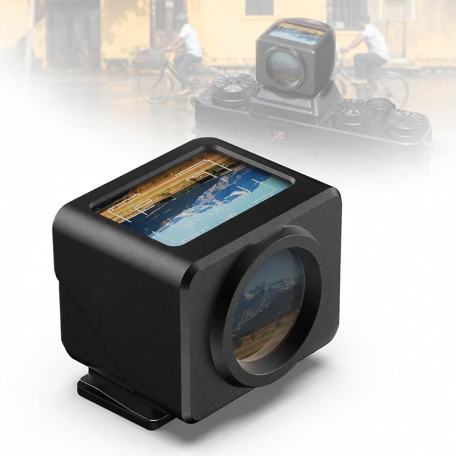NGARY Camera External Optical Viewfinder, 28mm Optical Waist Level Viewfinder, 35/50/40 Frame Lines Optional and Adjustable Hot/Cold Shoe Mount, For Precise Framing And Improved Shooting Experience