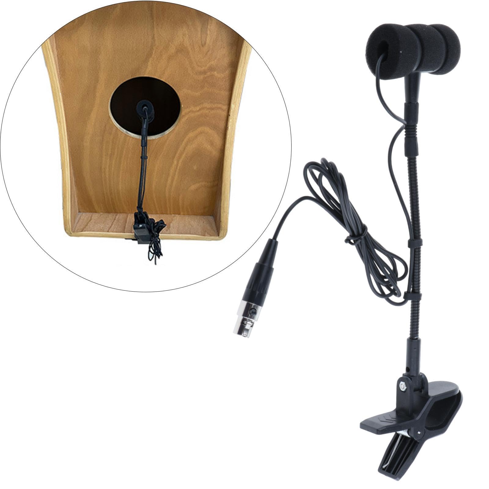 Micrófono con Cable para Instrumentos Musicales, Accesorios para Instrumentos, Micrófono Portátil con Clip para Tocar, Interpretar Y Grabar en Estudio, 3 Pin para Erhu