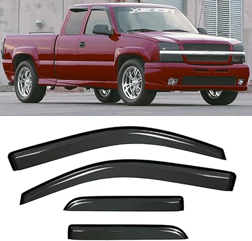 Wensdy 4 viseras deflectoras de viento para ventana lateral, protección de lluvia solar para Chevy SilveradoGMC Sierra 1999-2006 150025003500,
