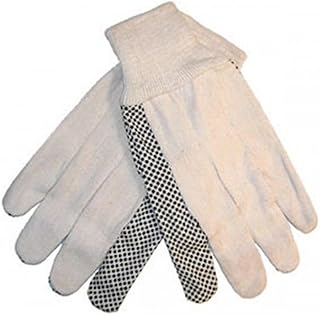 Cotton Gloves with PVC Dots - One Dozen Pairs