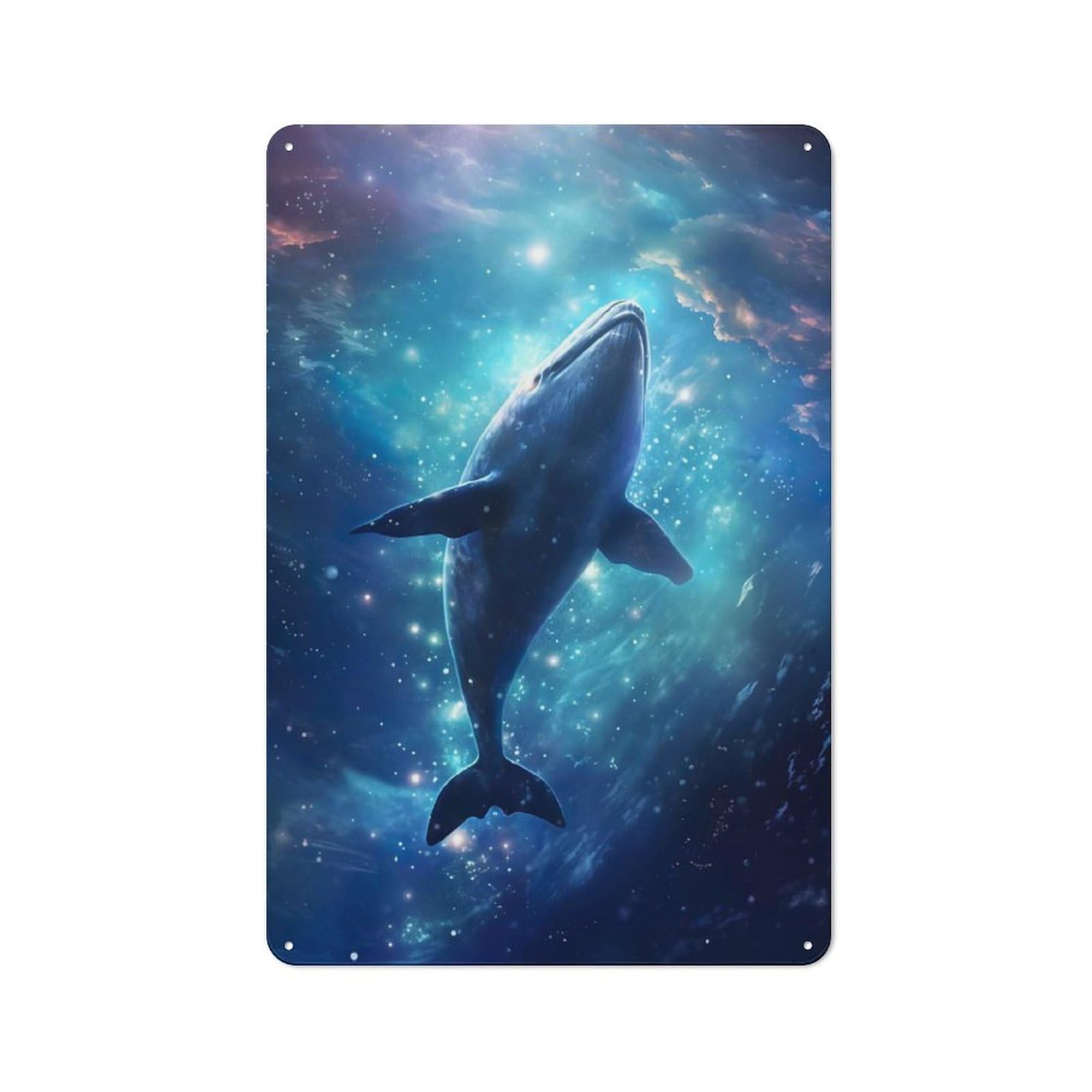 Junmoney Whale Shark Vintage Tin Sign 30X20cm For Hobby Room Or Studio, A New Home Present For Creative Interior Collectors