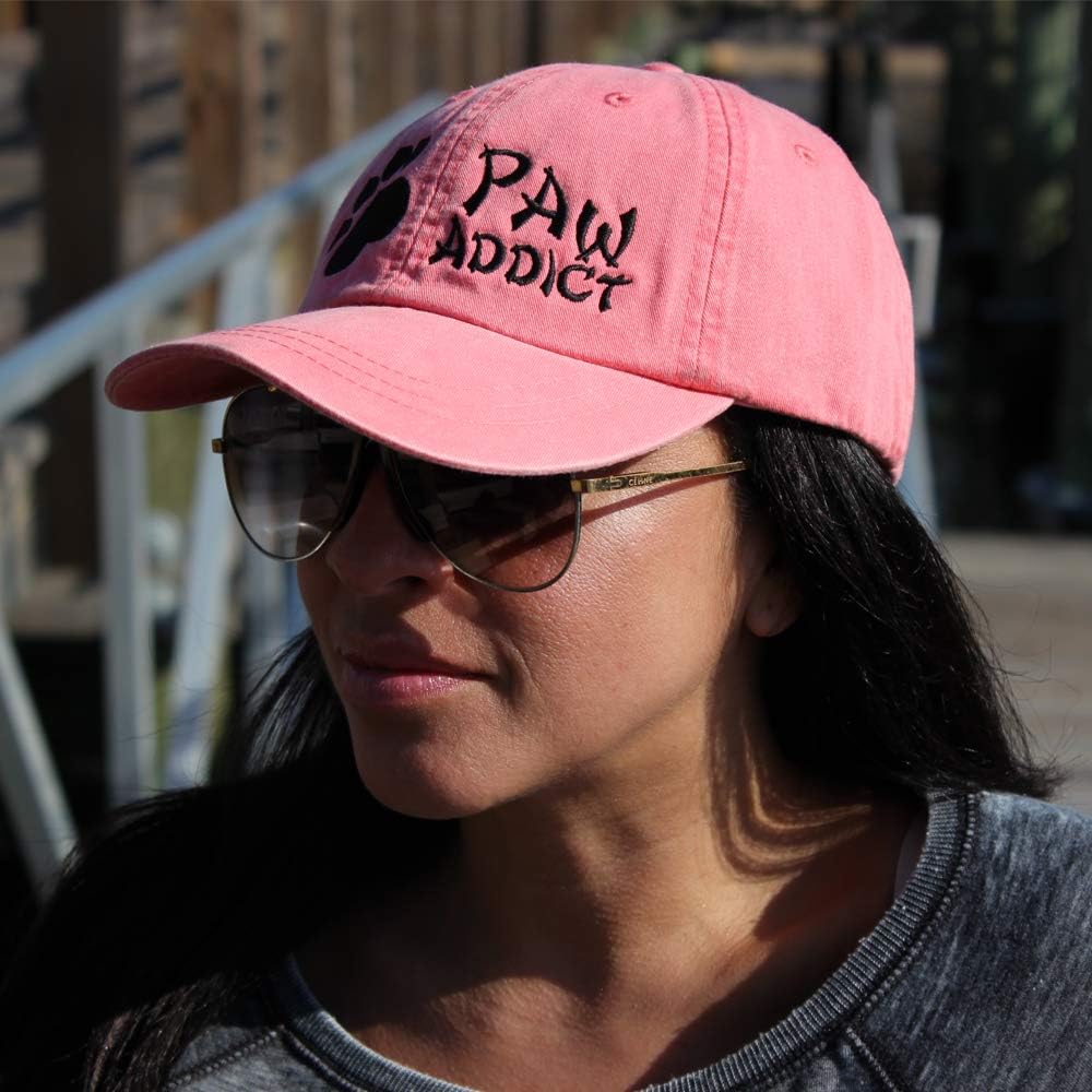 PawAddict Unique Custom Embroidered 5-Heart Paw - Unisex Vintage Washed Baseball Cap | Military Cap - Image 7