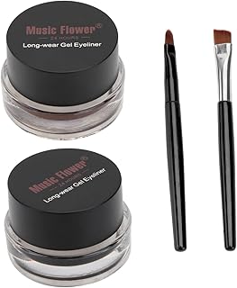 STAHAD 2 Peças Delineador De Olhos Em Gel Delineador Marrom Líquido Delineador Preto Roupa Preta Delineador À Prova De Manchas Delineador De Sobrancelha Fosco Pincel De Gel Sombra Para