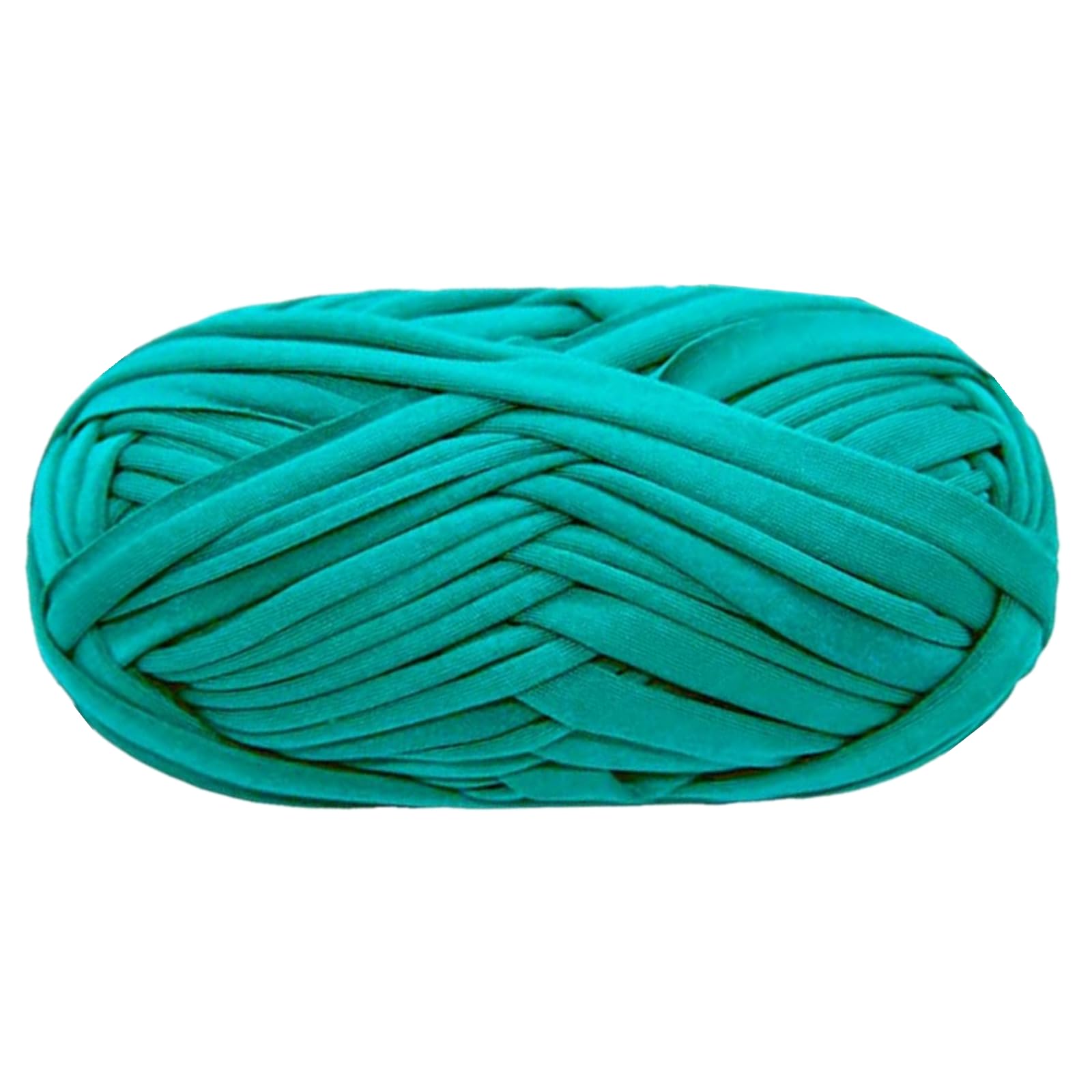T-Shirt Yarn Fettuccini Zpagetti Ball, Fabric Cloth Knitting Yarn for Hand DIY Bag Blanket Cushion Crocheting Projects, 32 Yard (Green)