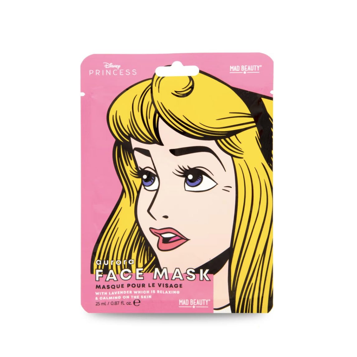 MAD BEAUTY DISNEY Princess Aurora Face Masks, Lavender Infused Sheet Masks, Heals Damaged Skin, Calming, Anti-Inflammatory, Detoxifying