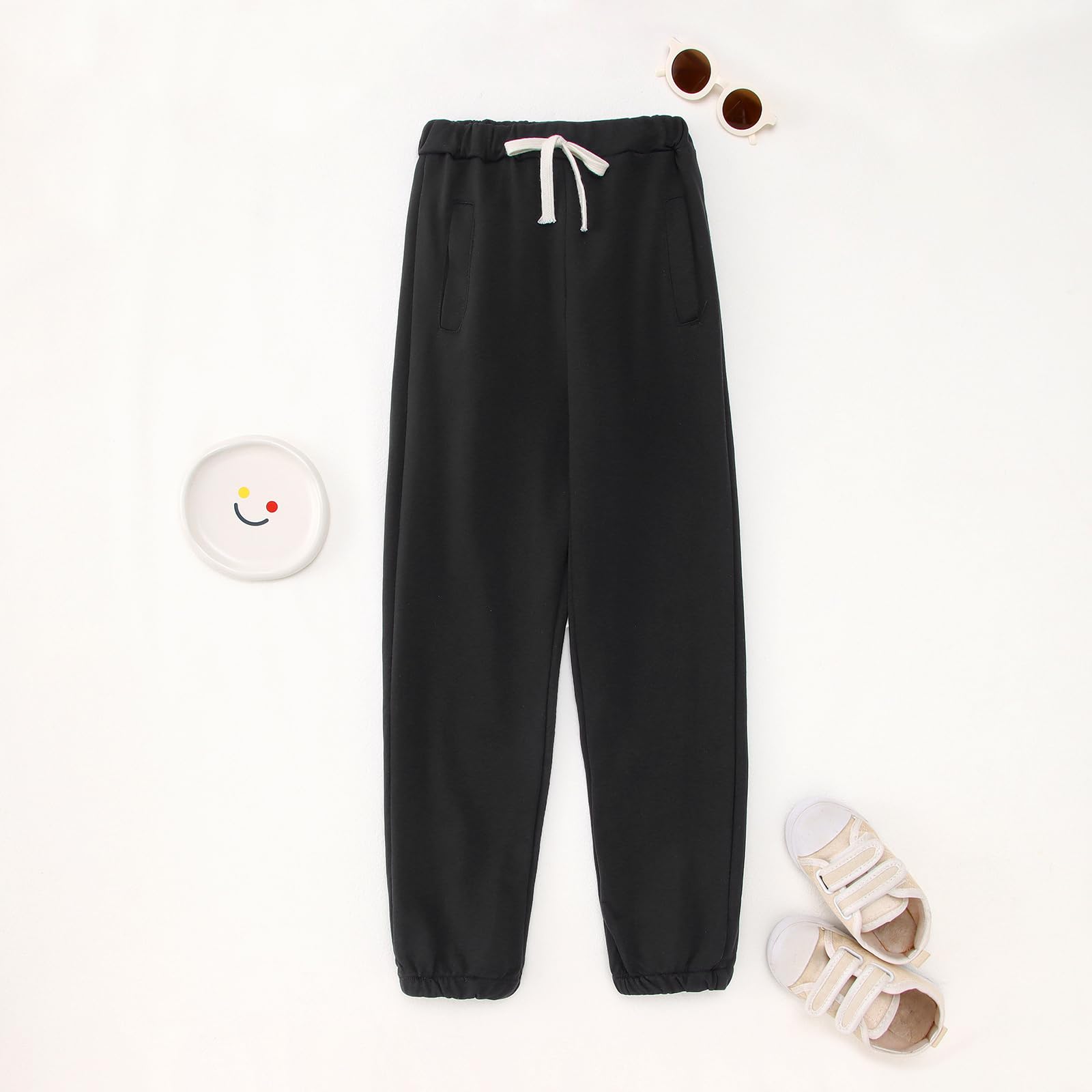 MODNTOGA Conjunto de sudadera lisa para niños grandes, 2 piezas, sudadera y pantalones deportivos para niños y niñas, ropa deportiva para otoño e invierno