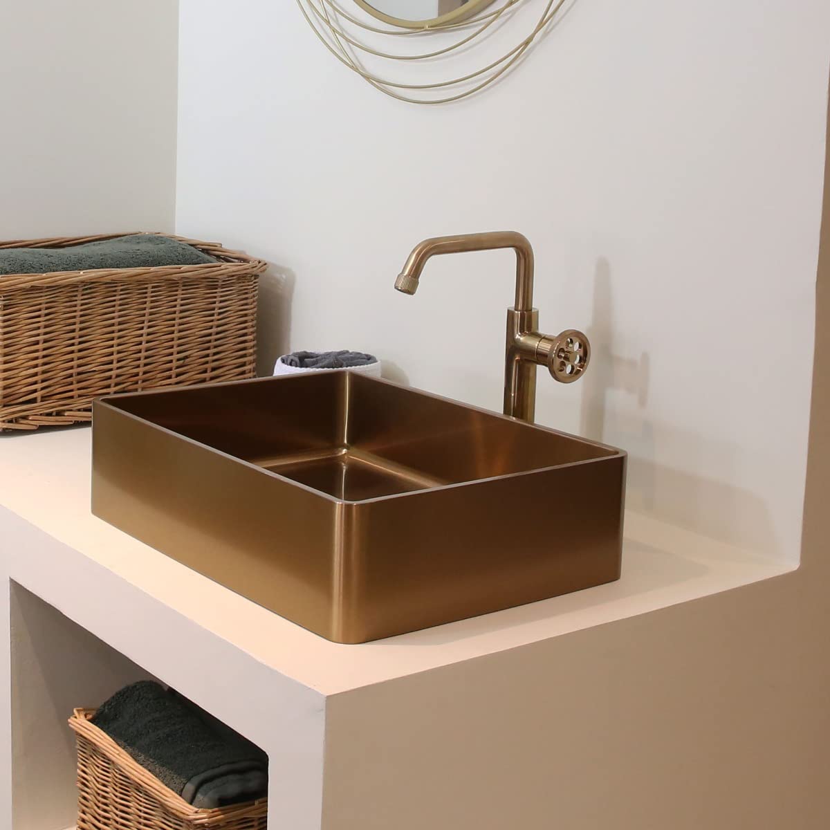 Essebagno Indus Rubinetto per lavabo alto in rame