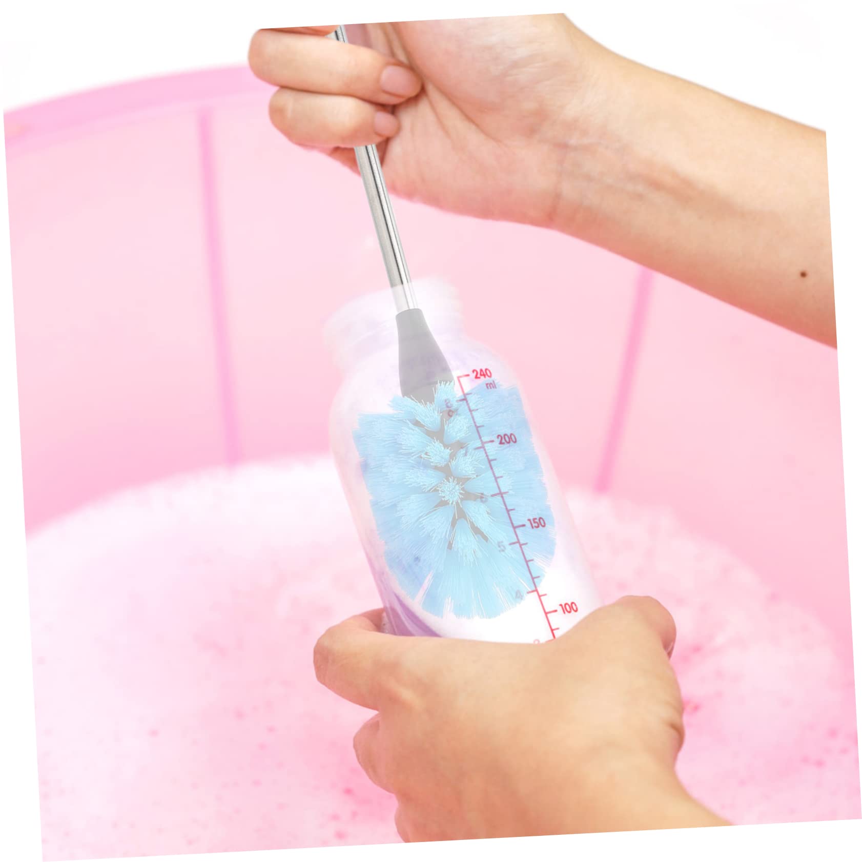 ibasenice 4pezzi Spazzola Per La Pulizia Di Bottiglie e Tazze Spazzola Lunga Per Lavaggio Perfetta Per Bottiglie e Biberon Design Ergonomico e Resistente Utensile Essenziale Per La Cucina