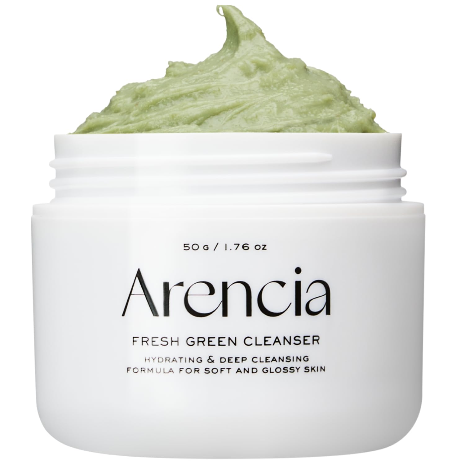 Arencia Korean Rice Mochi Face Cleanser & Daily Scrub - Moisturizing, Brightening & Deep-Cleansing - All Skin Types, Vegan, Organic - with Rice Powder, Rice Water & Green Tea (50g)