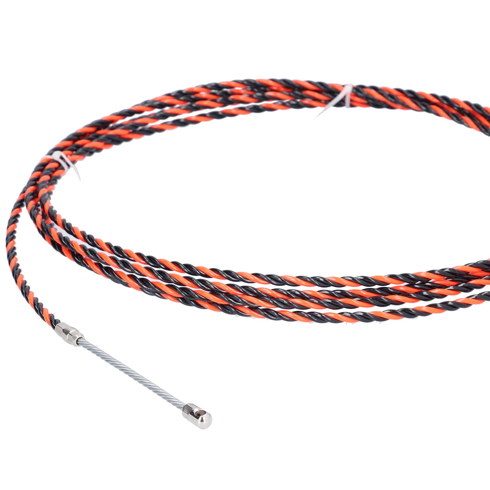 Steel Wire Cable, Red Black Double Strand Rope Stainless Steel 5m Coated with Great Softness Stainless Steel Wire Rope for Elevators & Tower Cranes