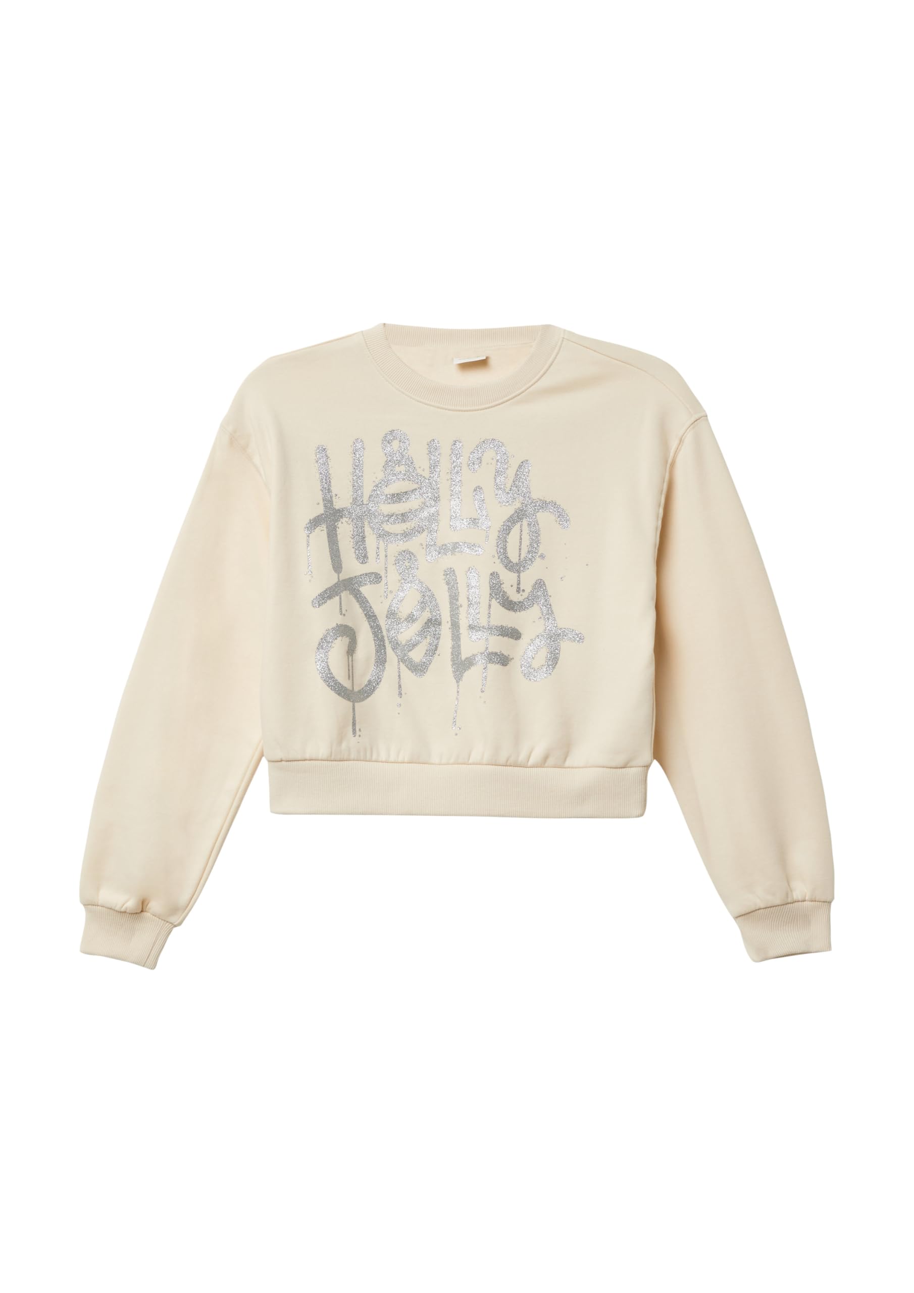 s.Oliver Mädchen Kuscheliges Crop Oversize Shape mit Schimmerndem Print Sweatshirt