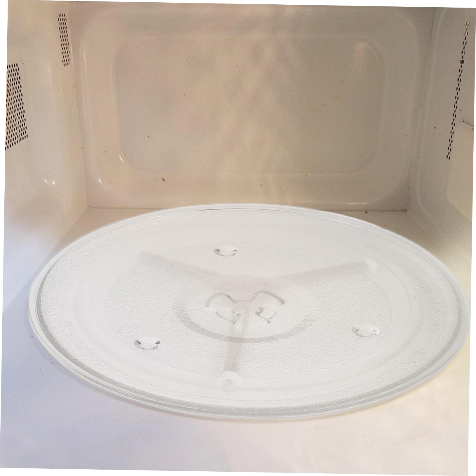 Operitacx Plato Giratorio de Vidrio y Microondas para Repuesto de 2 Piezas, Resistente al Calor Movimiento Suave para Calentamiento Uniforme