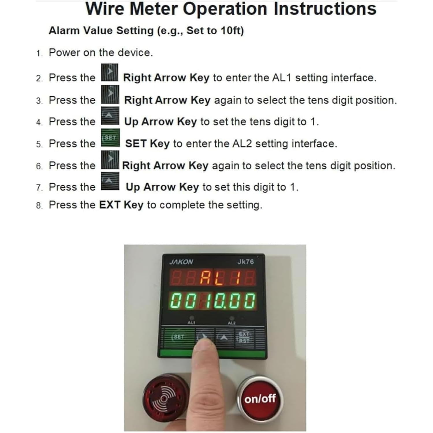 Contador de cuerdas de alambre, medidor de longitud, rango 0-999999, alarma, pantalla electrónica, para cables y cables, medición precisa