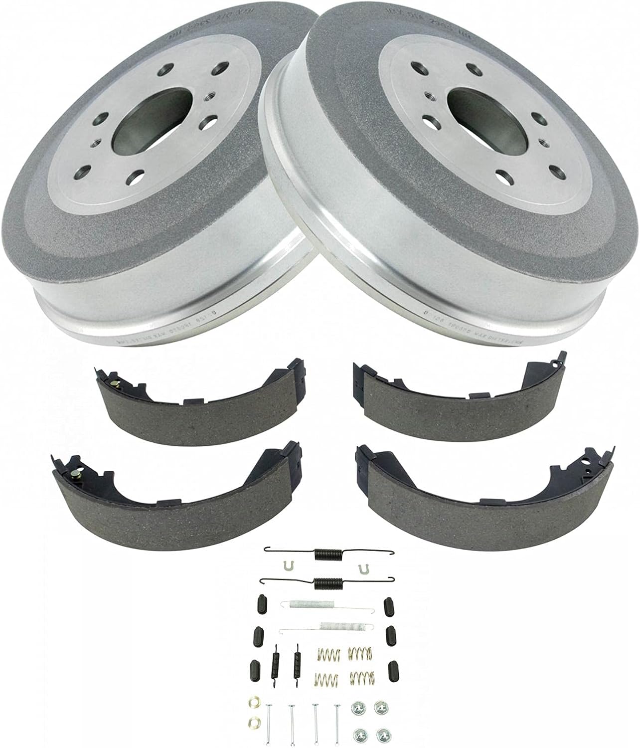 TRQ Rear Brake Shoe & Drum with Hardware Kit Compatible with 2009-2013 Chevy Silverado 1500 GMC Sierra 1500
