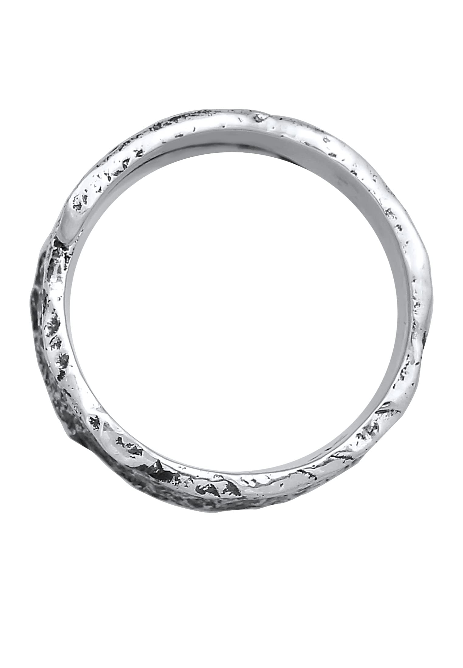 Kuzzoi Anillo para hombre en diseño desgastado estructurado, macizo, 12 mm de ancho, en plata de ley 925, anillo martillado, anillo para hombres, talla 60 – 66, 0604832121