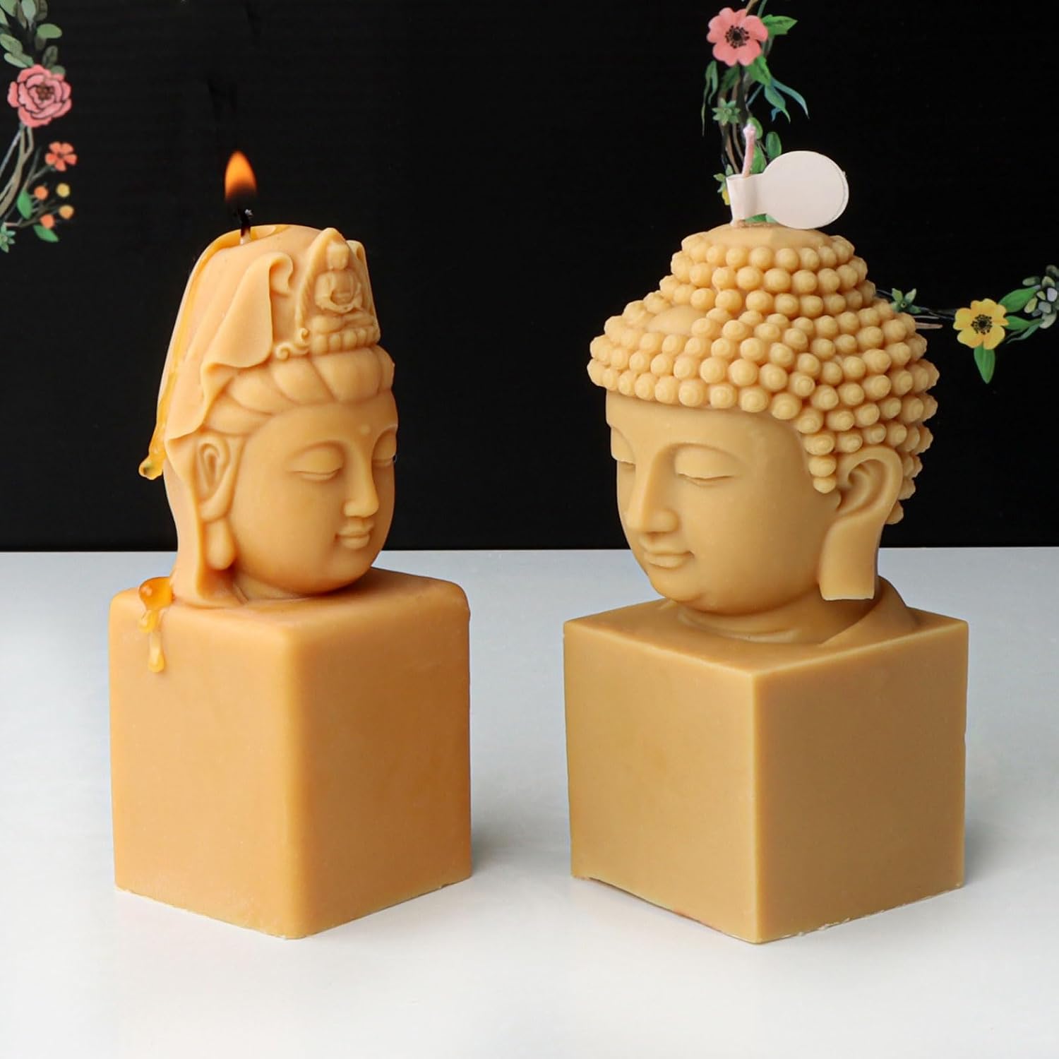 Buddhas Head Silicone Mold Candle Gypsum Epoxy Resin Casting Mould Desktop Decorations