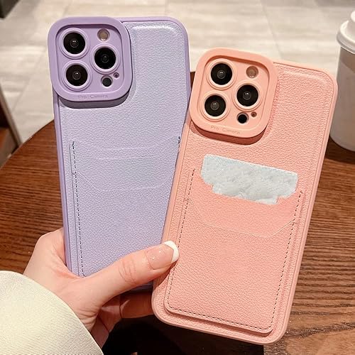 Miniatura 3 de Casechics Funda compatible con iPhone, piel sintética, con ranura para tarjeta de crédito, cartera, protección para lente de cámara, a prueba de