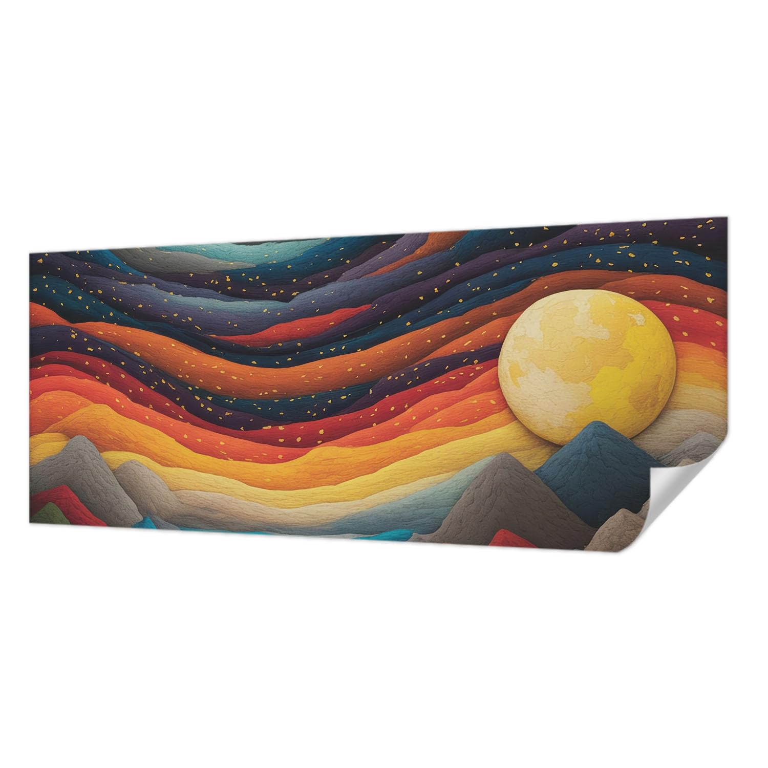 Papier peint autocollant anti-tache pour salon et chambre paysage montagne
