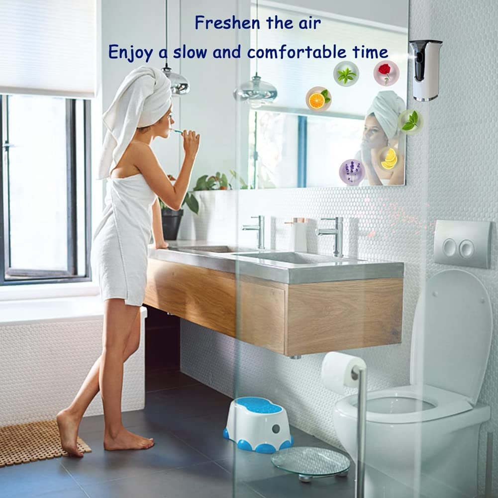 Dispenser Automatico Deodorante per Ambienti, Dispenser di Profumi Montaggio a Parete/Dispenser di Fragranza Programmabile Autoportante