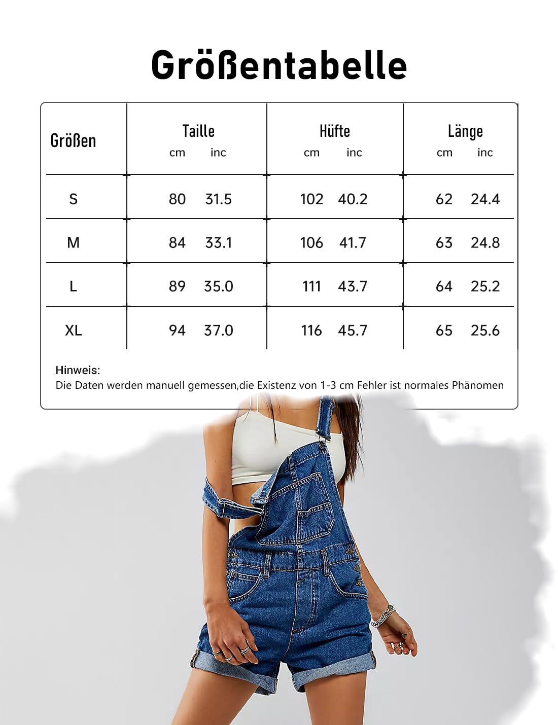 Pantalones cortos de mezclilla para mujer con peto, sueltos y ajustables