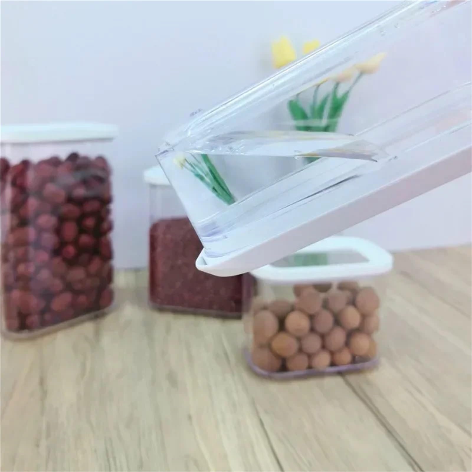 Scatola di immagazzinaggio sigillata in plastica da 3 pezzi Contenitore for alimenti Per Biscotti(2000ml)
