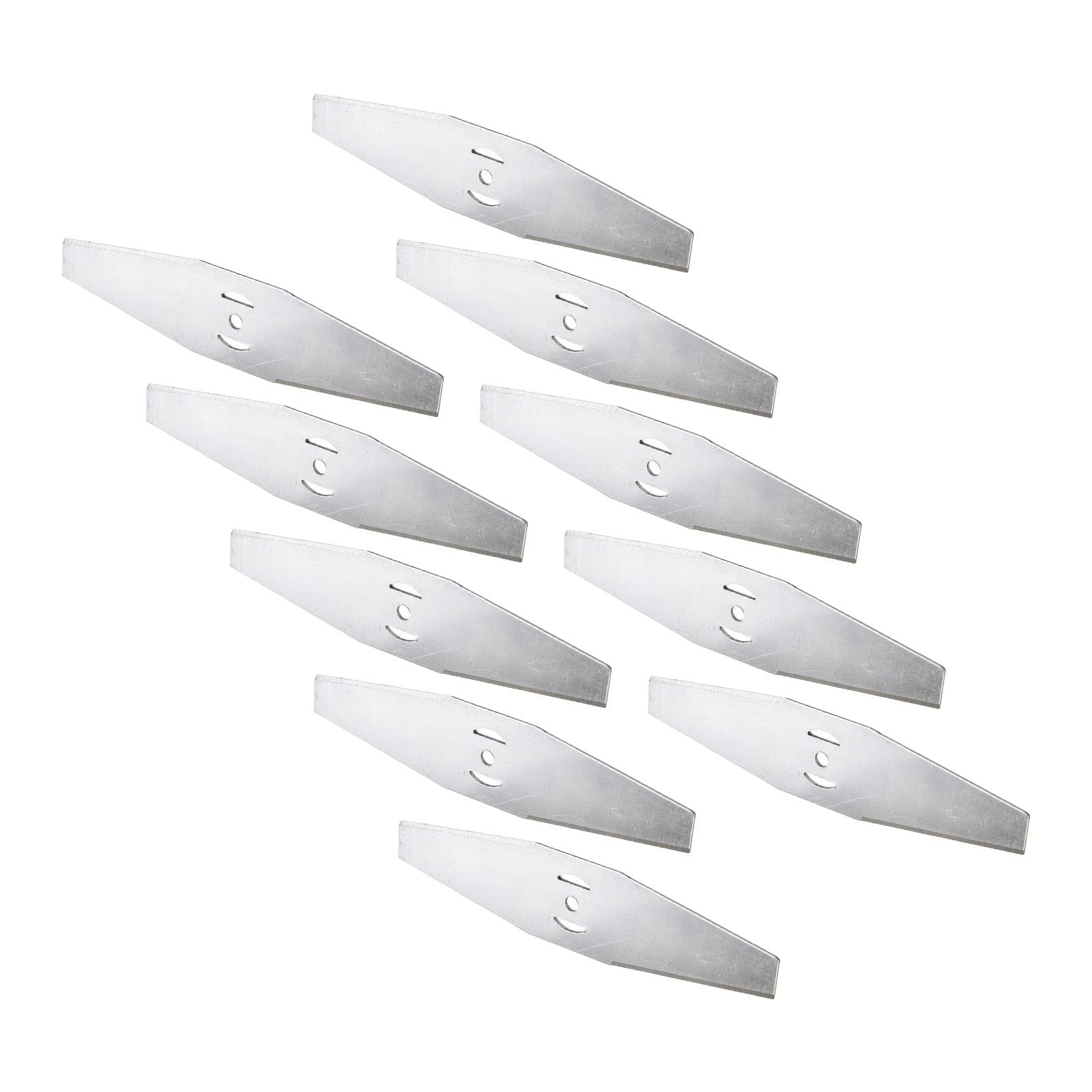 Juego de 5 cuchillas de corte de césped pulidas fuertes y pulidas, cuchillas de repuesto universales 10 piezas rectas