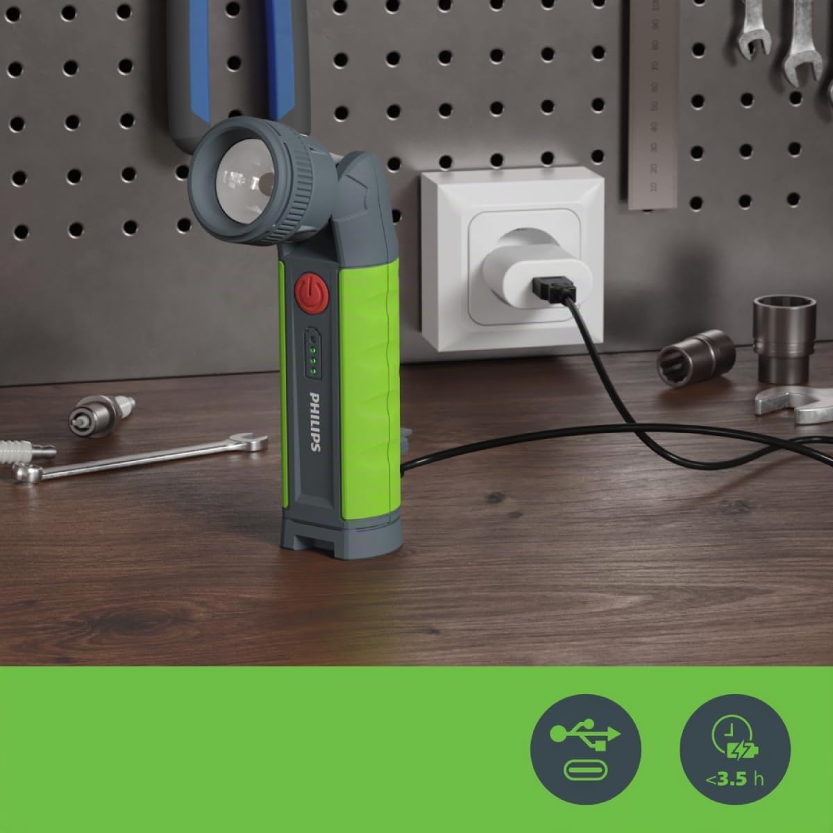 Philips Xperion 3000 Zoom LED-Arbeitsleuchte, robuste wiederaufladbare Werkstattlampe mit Zoomfunktion, 1000lm | robuste wiederaufladbare Werkstattlampe mit Zoomfunktion, 1000lm