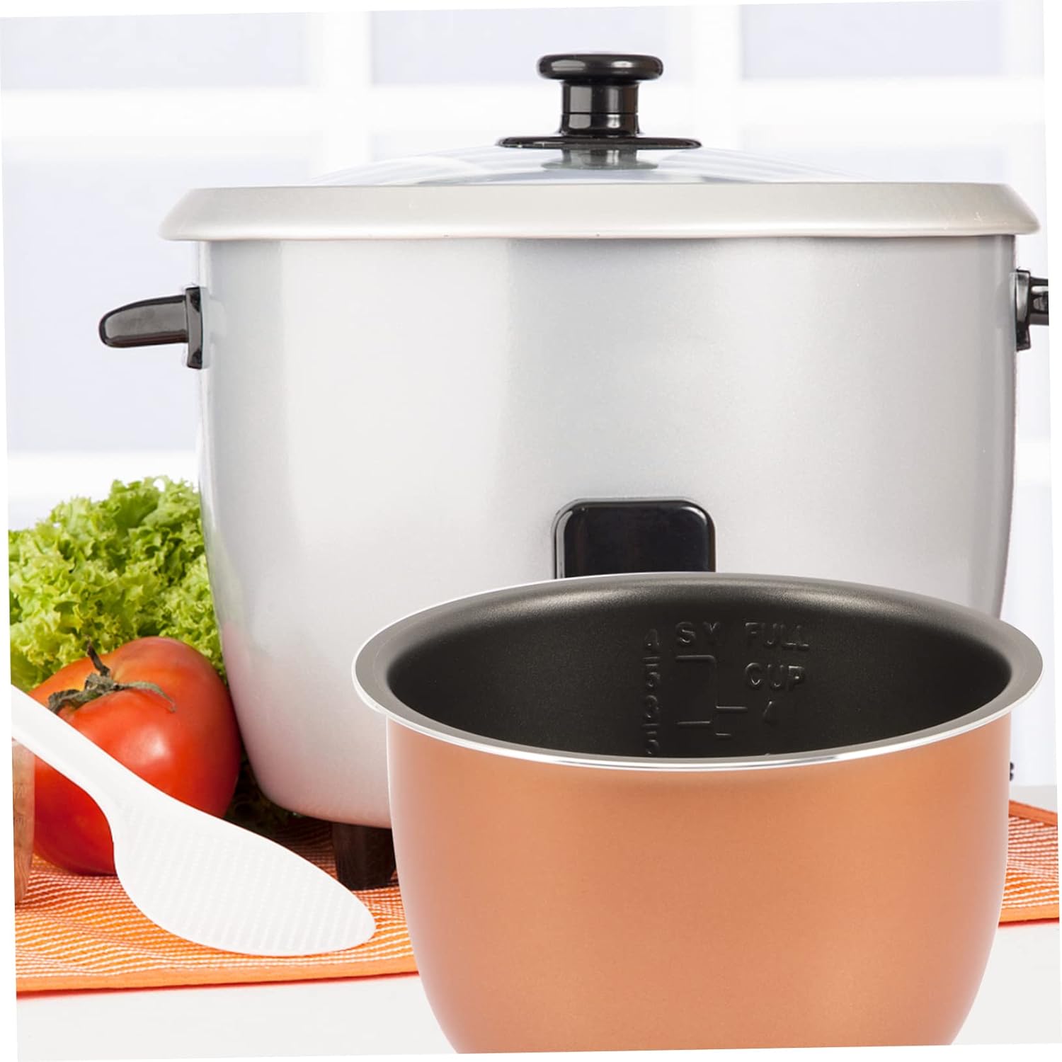 UPKOCH Rice Cooker Inner Pot Replacement Stainless Steel Non-Stick Cooking Pot 7.08In Multi-Function Inner Cooking Suitable for Rice Cooker Accessories Kitchen Use