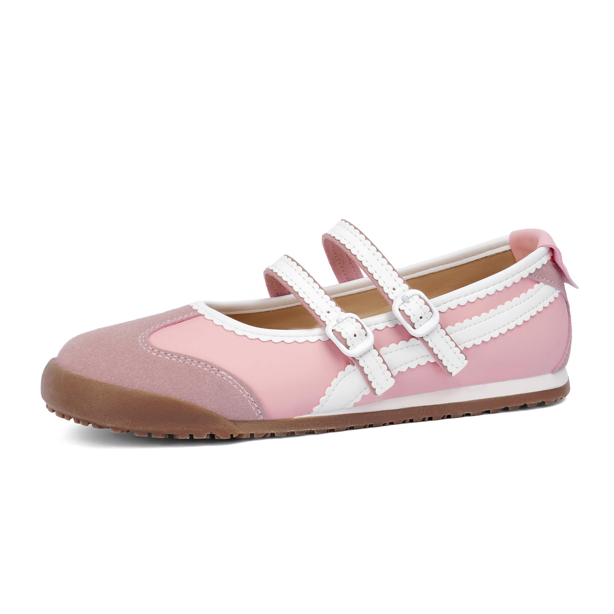 Tigeridea Mary Jane Sneakers Two Strap Rounded Toe Ballet Flats for Women