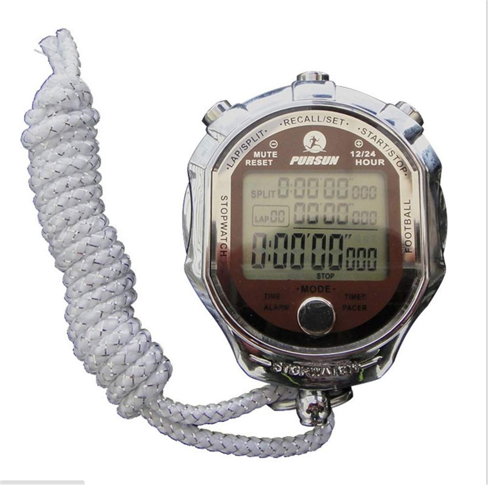 Sportowy chronograf, licznik czasu, metalowy zegarek, precyzyjny stoper cyfrowy 1/1000 sekundy