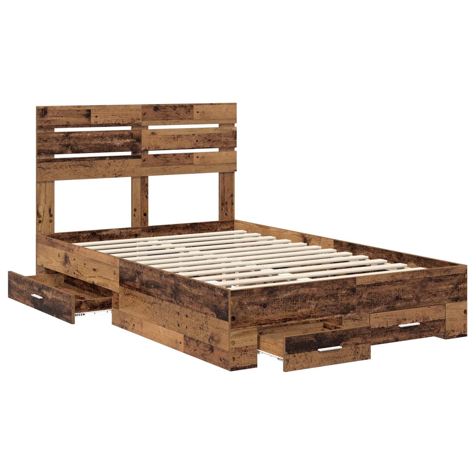 Almacenamiento moderno con cajones Madera vieja 196 x 123 cm Marrón