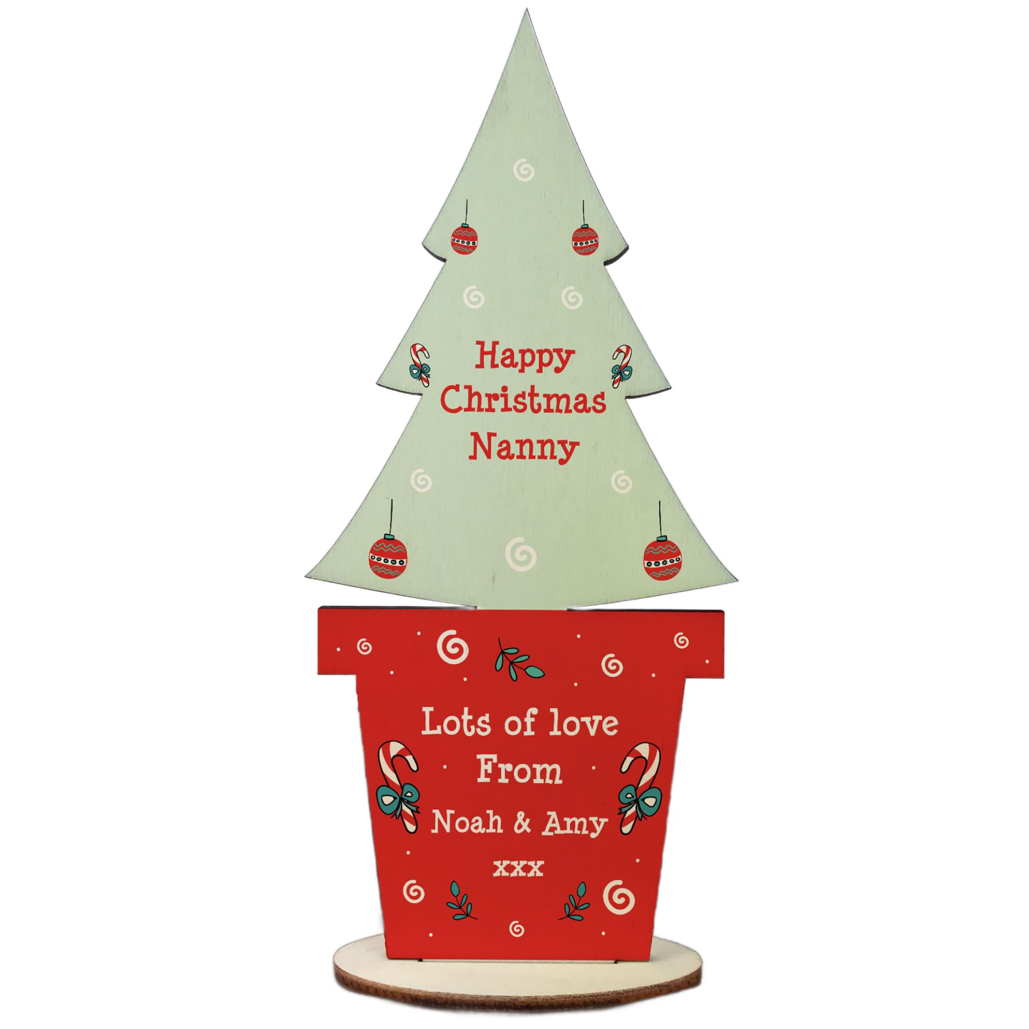 Gift For Nanny Christmas Personalised Wooden Standing Tree Grandchildren Gift Nanny Gifts From Granddaughter Grandson