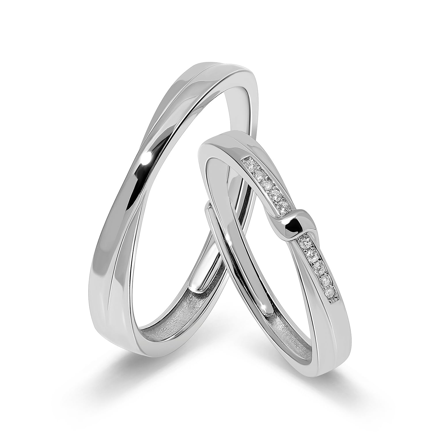 Meissa 925 Anillo plata nudo celta para parejas 2 Pcs Pareja Anillos hechos a mano a juego Anillos de Promesa Anillos Tamaño Ajustable Joyería Nupcial
