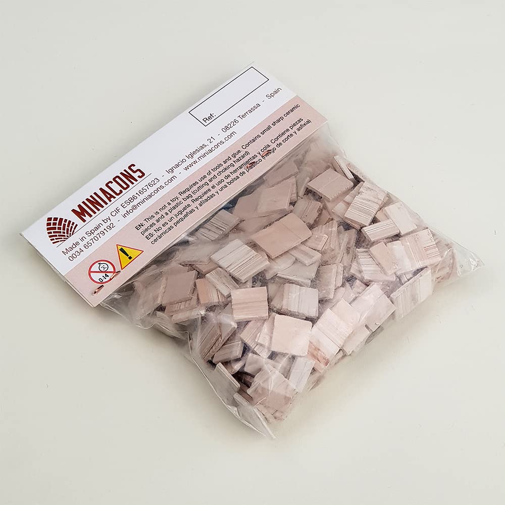 Baldosa (teja) en miniatura. Baldosa rectangular (Teja plana) Jaspeada 11 Mm. (600 u.)