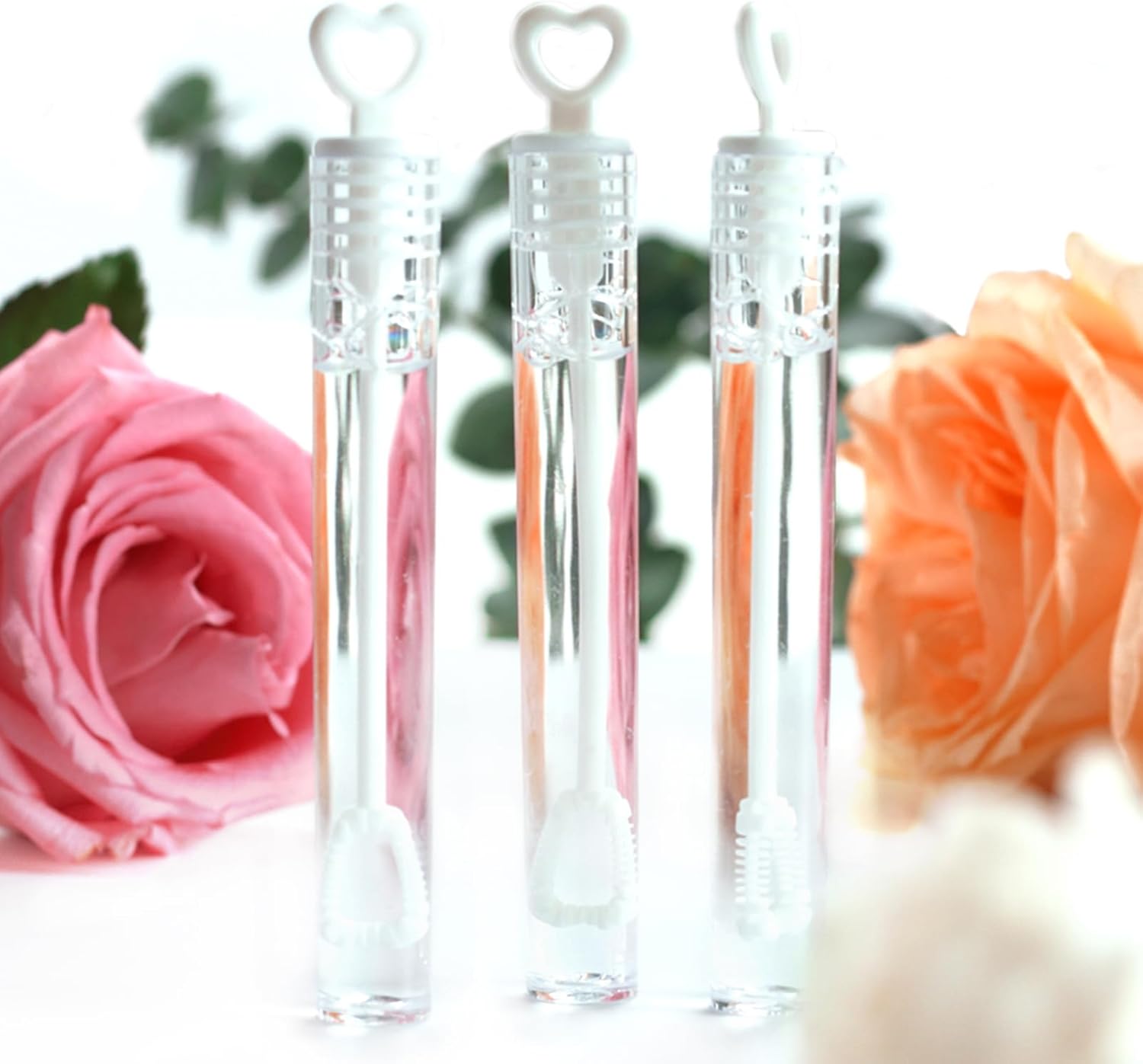 105 Pcs Mini White Heart Bubble Wands Party Favors,Mini Bubble Wands for Weddings,Anniversaries,Valentine’s Day,Celebrations,Engagement for Guests