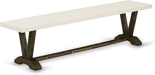 Miniatura 21 de East West Furniture XB027 X-Style - Banco de comedor moderno con asiento de madera, 72 x 15 x 18 pulgadas, multicolor