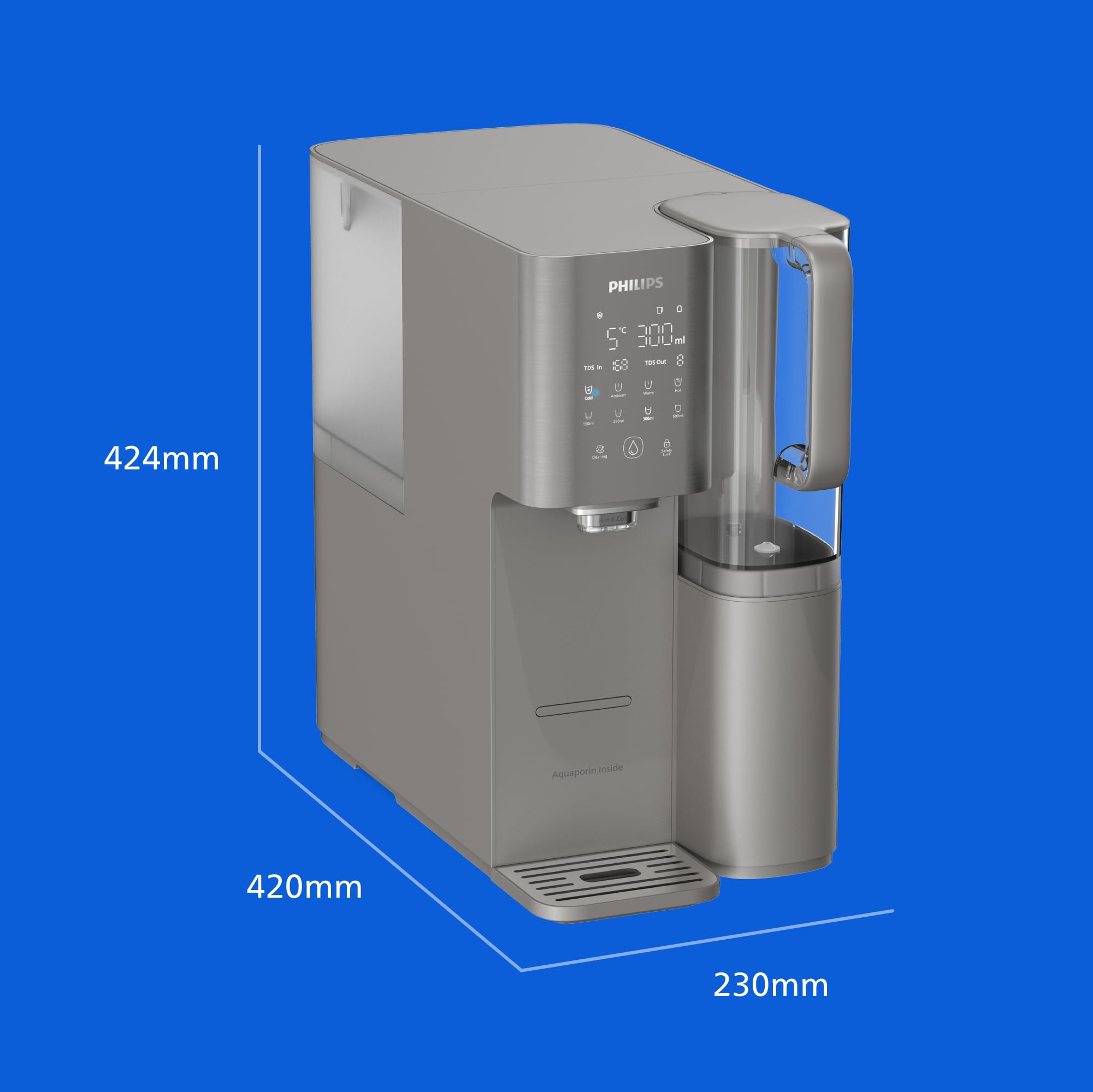 Philips Water ADD6921DG Stazione dell'acqua a osmosi inversa: rimuove fino a 110 sostanze, riscaldamento e raffreddamento istantanei, durata del filtro di 1 anno