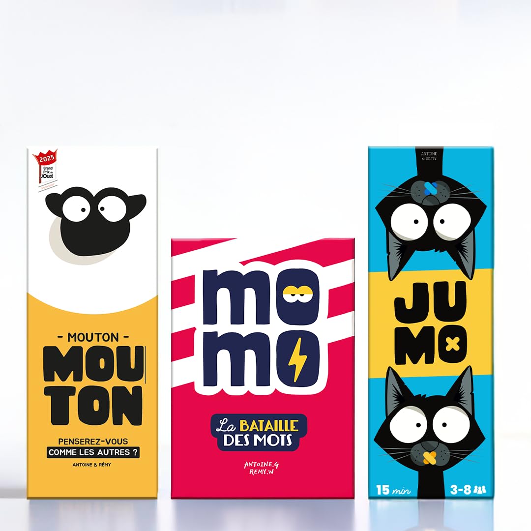 ATM Gaming Lot Mouton Mouton + Momo + Jumo - Jeu de Société Famille et Amis - Jeu d’Ambiance Drôle et Rapide -Jeu de Société Hilarant - Jeu pour Famille et Amis - Prise en Main Rapide