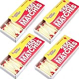 SH Wooden Matches, Kitchen Matches, Strike on Box Matches, 4 Boxes of 250 in Each Box for a Total of 1000 Matches, Thick Stick for Longer Burn time. (2 Packs of 500)