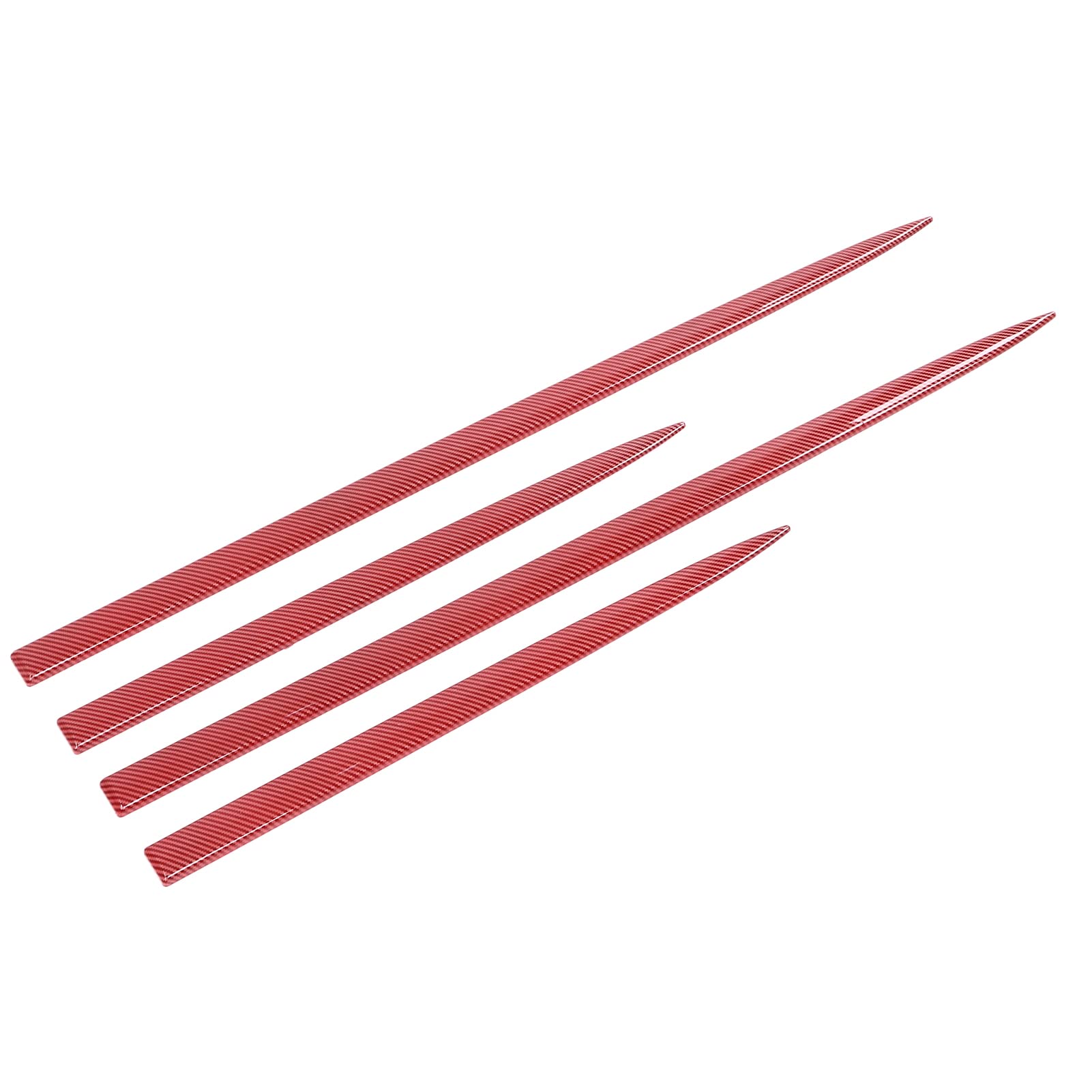 Ejoyous Embellecedor Lateral del Cuerpo Estilo de Fibra de Carbono Rojo Moldura Lateral del Cuerpo ABS 4 Piezas Protección Universal Autoadhesiva Impermeable para Puerta de Automóvil para Sedanes SUV