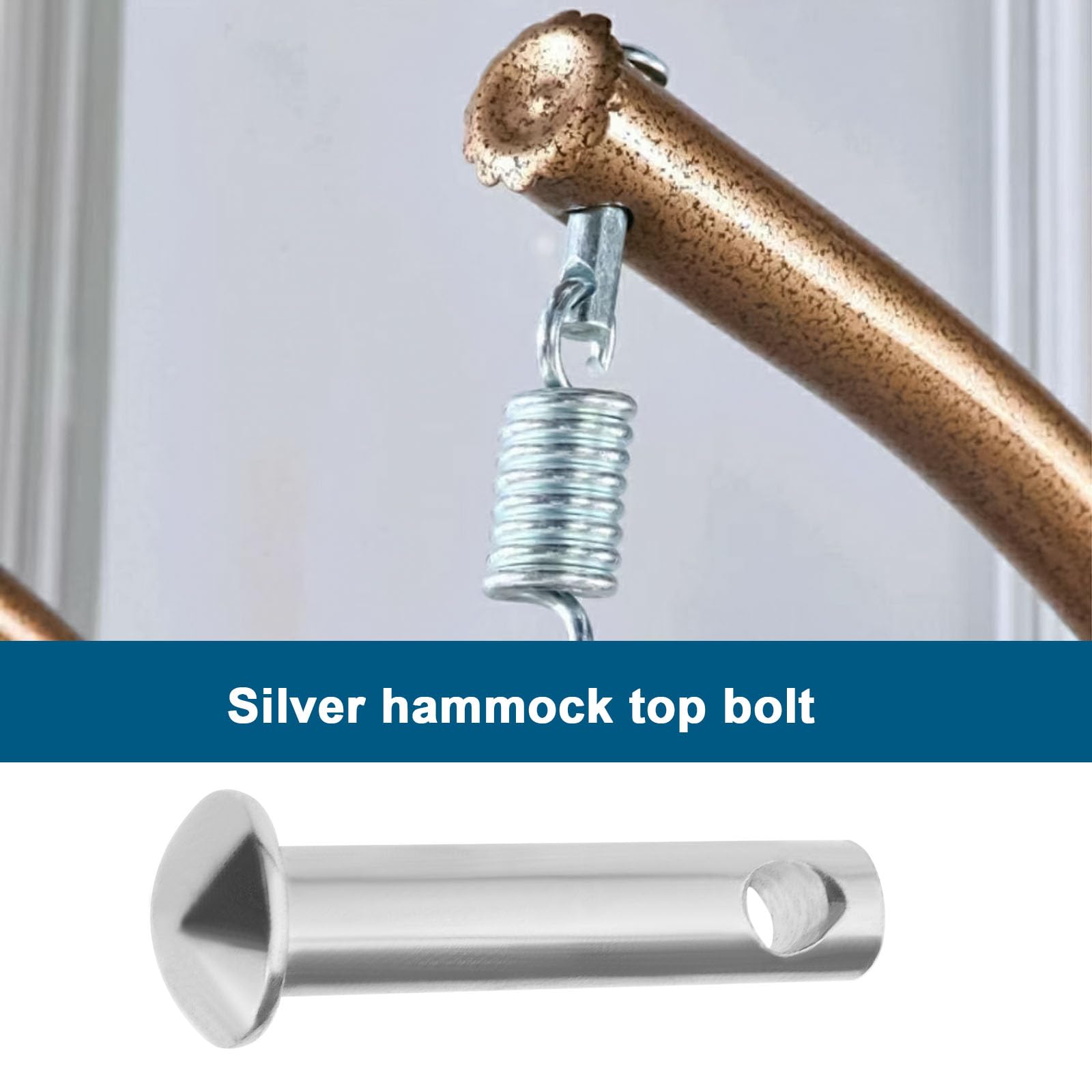 Hamak górny wtyk srebrny hamak górny wieszak na śruby górna śruba do hamaków wiszących krzeseł huśtawek wiszących mebli 8 cm L metalowa stalowa wtyczka