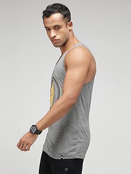 Buy Zoiro Marvel Men's Cotton Printed Singlet Gym Vest (Grey Jaspe