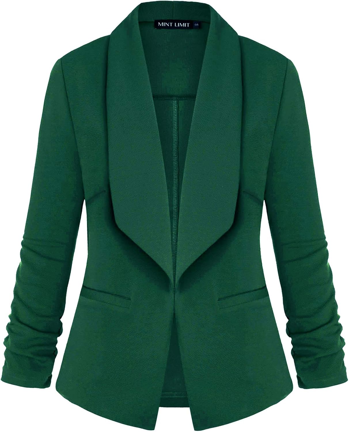 MINTLIMIT Womens Casual 3/4 Sleeve Open Front Blazer Pockets Work Suit
